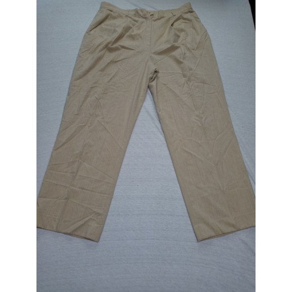 ESCADA SIZE 44 Light beige brown Wool High Waist Slack plank zipper button Pants